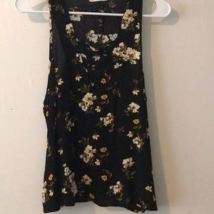 Floral tank top with cross detail